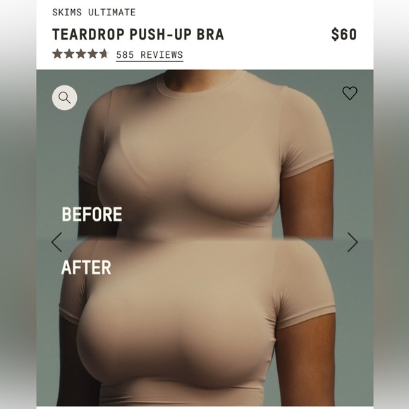SKIMS TEARDROP PUSH UP BRA - Picture 3 of 9